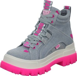 Buffalo Damen Boots/ Schnürboots/ High Sneaker ASPHA NIC MID Blau Textil Größe: 40
