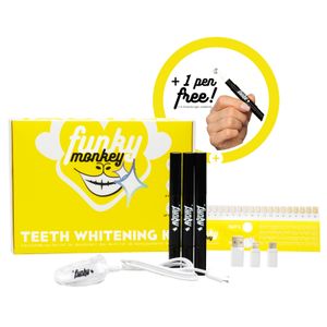 Teeth Whitening Kit - Zahnbleaching für weiße Zähne von funky monkey© | Vegane Zahnaufhellung zum Zähne bleachen | Natürliches Bleaching Set zum Zähne aufhellen | Zahnweiß-Bleaching | Zahnaufheller