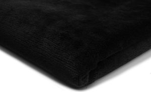Minkee Plüsch Glatt Zweiseitig Kunstfell Schwarz 50 x 160 cm