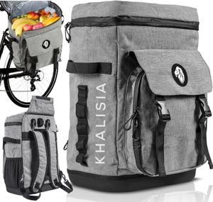 KHALISIA Kühltasche - Fahrradtasche für Gepäckträger - einsetzbar als Gepäckträgertasche - Fahrrad Rucksack - Picknicktasche - Lunchtasche - Thermotasche hält kalt & warm