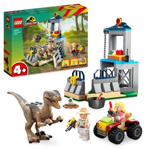 LEGO 76957 Jurassic Park Flucht des Velociraptors, Dinosaurierspielzeug und Buggy-Auto zum Sammeln für Kinder ab 5 Jahren