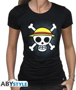 One Piece - Damen T-Shirt - Totenkopf / Skull - Schwarz Gr. M