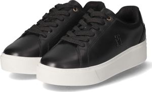Tommy Hilfiger Damen Low Sneaker Schwarz Glattleder Größe: 38
