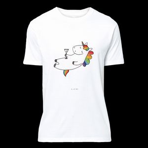 Mr. & Mrs. Panda Größe S T-Shirt Einhorn Cocktail - Weiß - Geschenk, Junggesellenabschied, Unicorn, witzig, Pegasus, Schlafshirt, Einhorn Deko, Einhörner, lustig, Damen