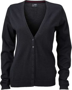 James & Nicholson Damen V-Ausschnitt Cardigan JN660 black XL