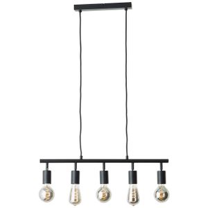 Brilliant Lampe Tiffany Balkenpendel 5flg schwarz matt Metall schwarz 5x A60, E27, 28 W