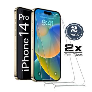 2X Für iPhone 14 Pro ( 6.1" ) - Panzerglas Glasfolie Display Schutz Folie Glas 9H Hart Echt Glas Displayschutzfolie 2 Stück