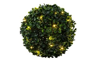 HI Buchsbaumkugel künstlich beleuchtet Ø 35cm 40 LEDs warmweiß Timer Batterie