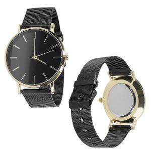 mumbi Armbanduhr Armband Uhr für Herren Damen Analog Quarz Business Freizeit, Schwarz-Gold