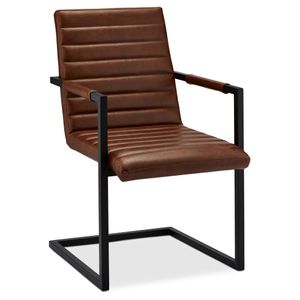 2er Set Hellbraun Kunstleder Freischwinger Fanny
