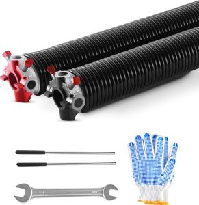 VEVOR Torsionsfeder für Garagentore, φ 6,35 x φ 50,8 x 813 mm, 16000 Zyklen, Elektrophorese, schwarze Beschichtung, als Ersatz für Garagentorfeder
