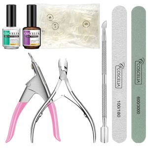 COSCELIA Nail Primer und Nail Prep Dehydrator Nagelknipser Maniküre Set (Nagelfeile Nagelspitze Tipcutter)