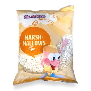 Mr. Mallo Mini Marshmallows 1000g | Schaumzucker-Ware | Mäusespeck | Großverpackung softe Süßigkeit zum Backen, Verzieren Kakao