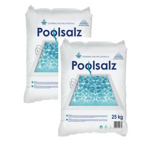 SALINEN AUSTRIA Poolsalz für Salzwasser-Pool & Schwimmbad, 2 x 25 Kg