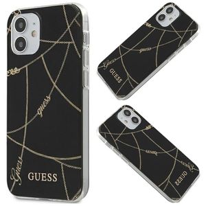 Guess Hardcase Gold Chain Black für iPhone 12 mini 5,4" cover Hülle