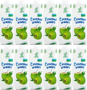 12er-Pack BAMBOO TREE Kokoswasser 1 Liter | Kokosnusswasser | 100% Natural | Coconut Water