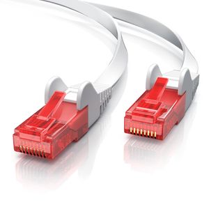 CSL Cat 6 Flachband LAN Kabel - mehrfach geschirmt - UTP Gigabit - 1000 Mbit/s - Patchkabel Flachkabel - Netzwerkkabel - 10m
