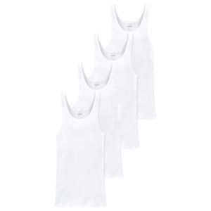 Schiesser 4er Pack Baumwolle Essentials Doppelripp Unterhemd Besonders strapazierfähig und langlebig, Hoher Tragekomfort, In hochwertiger, formstabiler Doppelripp-Qualität