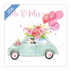 20 Servietten Hochzeit | Brautauto Mr. & Mrs. Brautpaar Tischdekoration 33cm