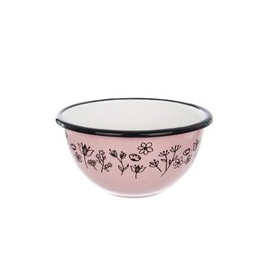 Orion Schale | Schüssel aus Stahl emailliert rosa LOUKA 12 cm 0,5l