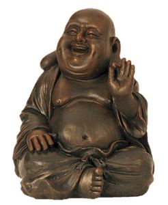 Buddha dunkelbraun sitzt 31 cm Dekofigur