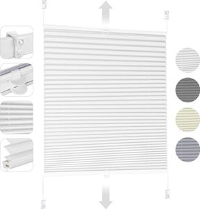 Plissee Klemmfix ohne Bohren 50x130cm Weiß Sonnenschutzrollo Verspannt Blickdicht Lichtschutz Faltrollo Jalousie Rollos für Fenster und Tür Plissee Klemmfix ohne Bohren 50x130cm Weiß Sonnenschutzrollo Verspannt Blickdicht Lichtschutz Faltrollo Jalousie Rollos für Fenster und Tür