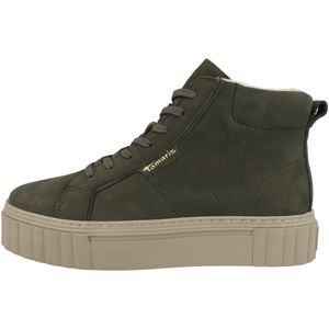 Tamaris Damen Stiefelette Hightop Sneaker Leder Reißverschluss modern 1-25227-41, Größe:37 EU, Farbe:Grün