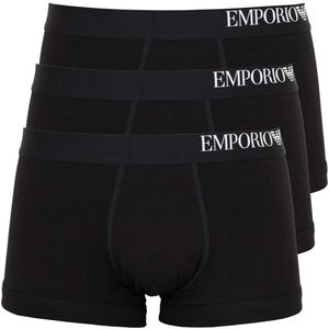 EMPORIO ARMANI 3P Herren Boxershorts Stretch Baumwolle Boxer Black Black Black XL