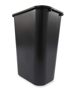 RUBBERMAID rechteckiger Papierkorb 39 l in Grau oder Schwarz aus Kunststoff, Farbe:Schwarz