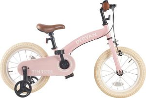 Detský bicykel Deryan Luxe 14-palcový - 3 v 1 - Balančný bicykel - Ružová