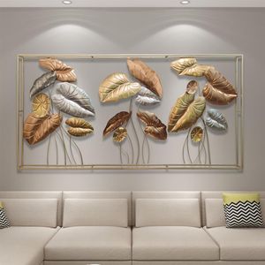 3D Wandbild "Blätter" aus Metall in gold / silber / bronze, 135x69 cm, Wanddeko, Wandschmuck