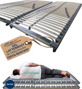 AM Qualitätsmatratzen | XXL 7-Zonen Lattenrost | 160x200 cm (2x 80x200 cm) | extra stark bis 240 kg belastbar | fertig montiert geliefert | 30 Federholzleisten aus Buche | schwergewicht Lattenrahmen | 160x200 AM Qualitätsmatratzen | XXL 7-Zonen Lattenrost | 160x200 cm (2x 80x200 cm) | extra stark bis 240 kg belastbar | fertig montiert geliefert | 30 Federholzleisten aus Buche | schwergewicht Lattenrahmen | 160x200