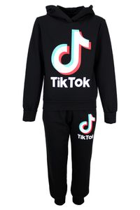 Tik Tok TikTok Trainingsanzug Jogginganzug Premium schwarz - Farbe: Schwarz - Jogginganzug - Kinder | Größe: 146/152