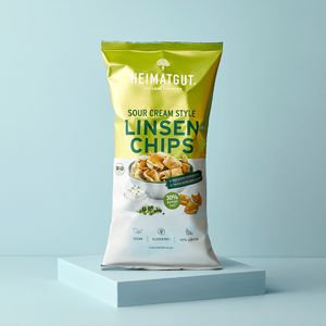 HEIMATGUT – Bio Linsen Chips Sour Cream, vegan und ohne Zusatzstoffe – 1 x 75g