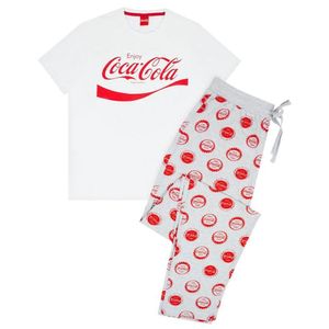 Coca-Cola - Pyžamo pre mužov NS6255 (M) (Biela/šedá/červená)