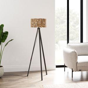 Stehleuchte 'Royal Tunbridge Wells' Tripod 140 x 40 cm Schwarz/Leopardenmuster