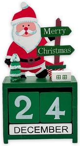Adventskalender Weihnachten Dekoration, Weihnachts Countdown Kalender Würfel Holz Desktop Ornamente Frohe Weihnachten Holz Weihnachtsfigur Kalender Feiertags Deko, Weihnachtsmann