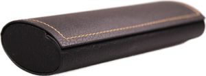 Hartschalen Echtleder Etui Schwarz mit Ziernaht