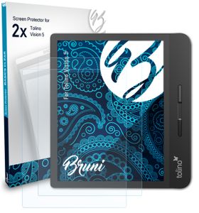 Bruni Basics-Clear 2x Schutzfolie kompatibel mit Tolino Vision 5 Folie