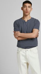 Jack & Jones Split Slim Fit Kurzarm-t-shirt Mit V-ausschnitt Blau L Mann Blau L