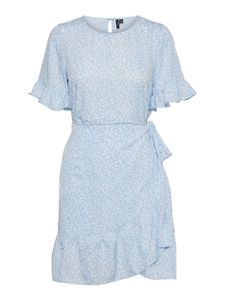 Vero Moda VMHENNA 2/4 O-NECK SHORT DRESS NOOS, blue bell