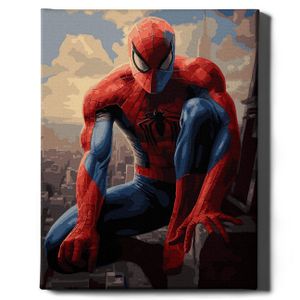 Oh Art! – Malen nach Zahlen Set Spiderman Marvel – 40x50cm, mit Holzrahmen und Pinseln DIY