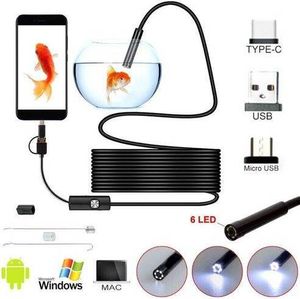 FORSMANO 2m USB Endoskop Kamera, 5,5mm, 6 LEDs, HD Inspektion,Wasserdicht, für PC Android Handy, für Elektrogeräte, Kfz-Wartung, Überholungsarbeiten