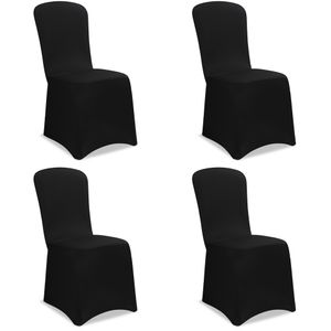 4x Stuhlhussen Stretch Stuhlbezug Universal Stuhl Bezug Hussen Set Weihnachten, Farbe:schwarz