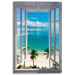 Wandbild Deco Panel Fenster zum Strand Strandbilder - Meer - Strand - Tropisch