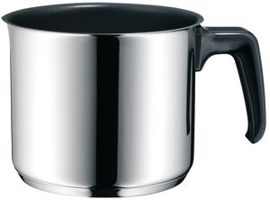 WMF Milchtopf ohne Deckel Ø 14 cm Cromargan Edelstahl poliert Schüttrand Kunststoffgriff induktionsgeeignet spülmaschinengeeignet, 1,7l