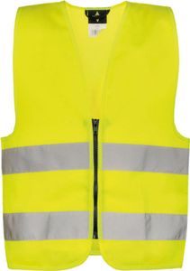 Korntex KWRX | Kinder Safety Vest for Kids with Zipper EN1150 - Farbe: Signal Yellow - Größe: XS (3-6 Jahre)