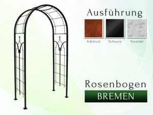 GardenAndPools Rosenbogen BREMEN Gesamtbreite 1,20 m Rost Pergola Metallrosenbogen Gartenbogen Rosensäule