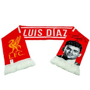 Liverpool FC - Šála "Luis Diaz" TA11647 (jedna velikost) (červená/bílá)