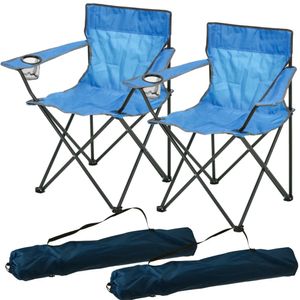 2x Strandstuhl Blau faltbar einzeln oder im Doppelpack mit Getränkehalter Faltstuhl Sonnenstuhl Campingstuhl Klappstuhl Anglerstuhl Gartenstuhl